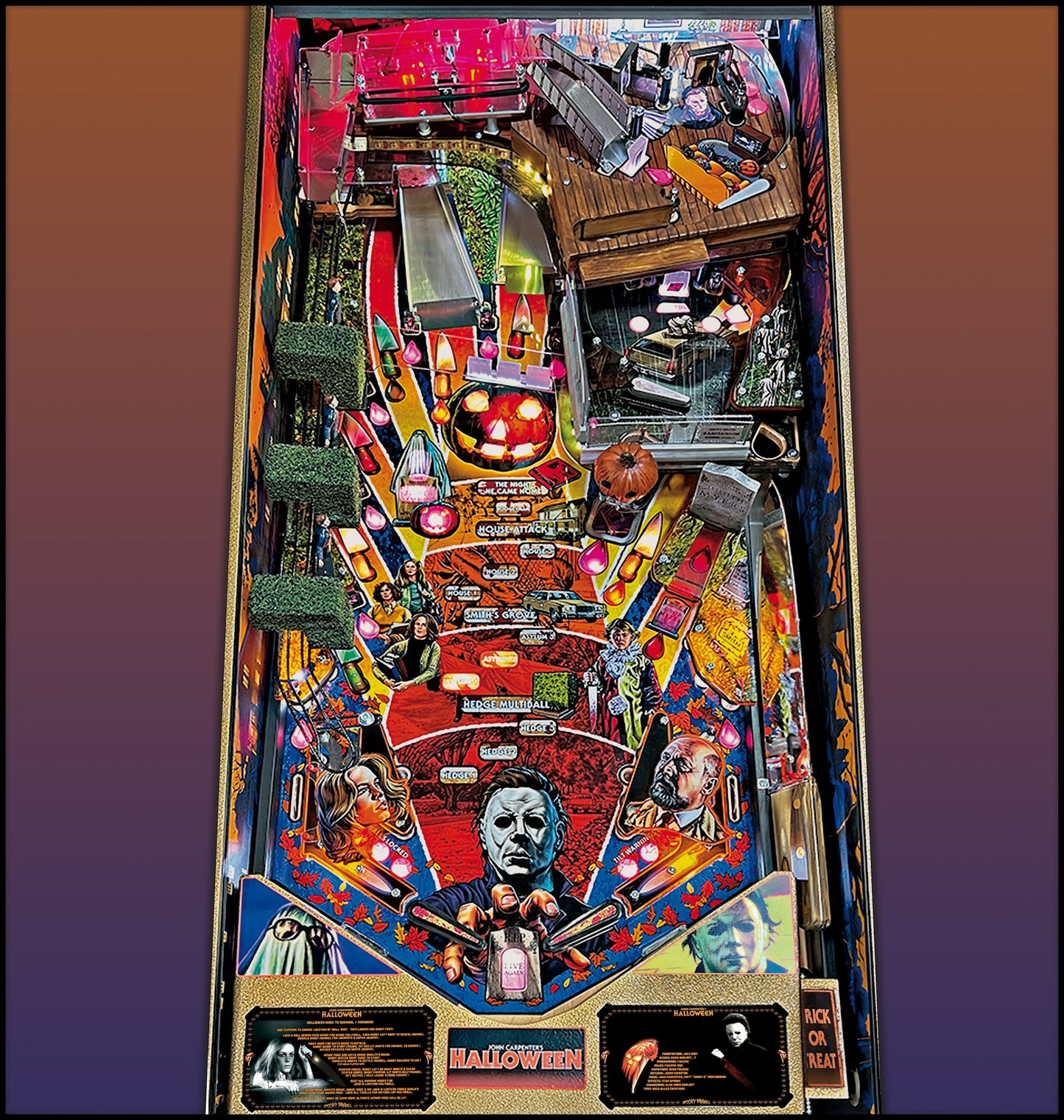 Instrucciones de las tarjetas del juego SPOOKY Halloween 2021, versión Pinball 1, tarjetas de delantal de Pinball impresas personalizadas