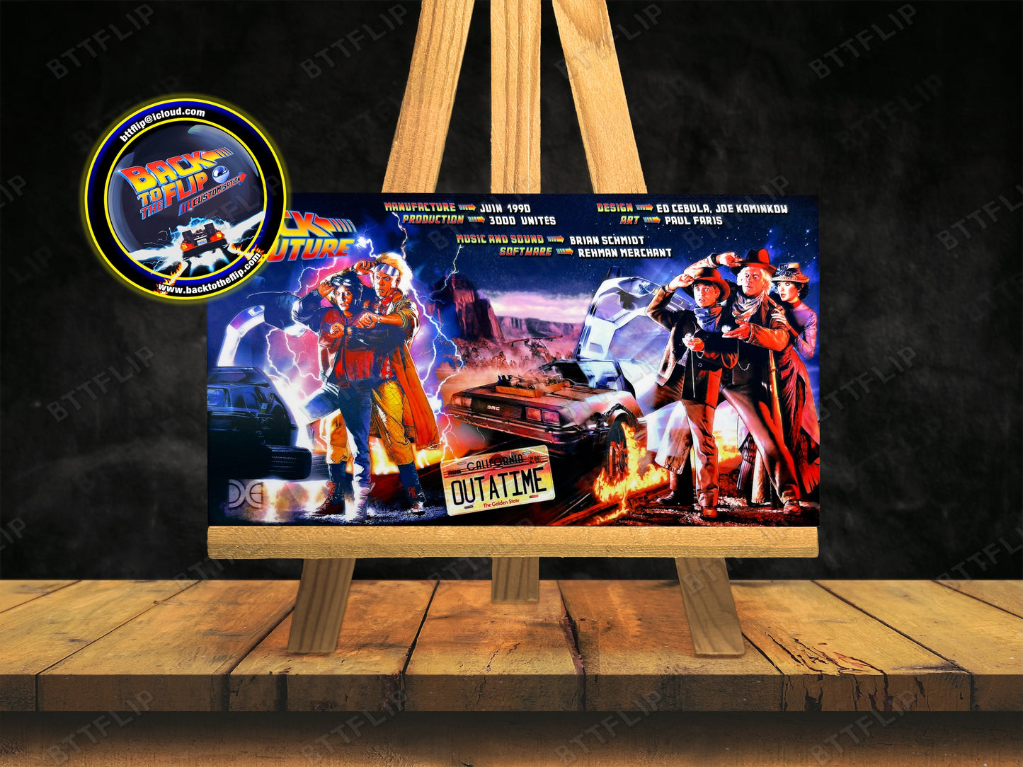 Instrucciones de las tarjetas del juego Data East Back To The Future 1990, delantal personalizado de pinball, reglas impresas