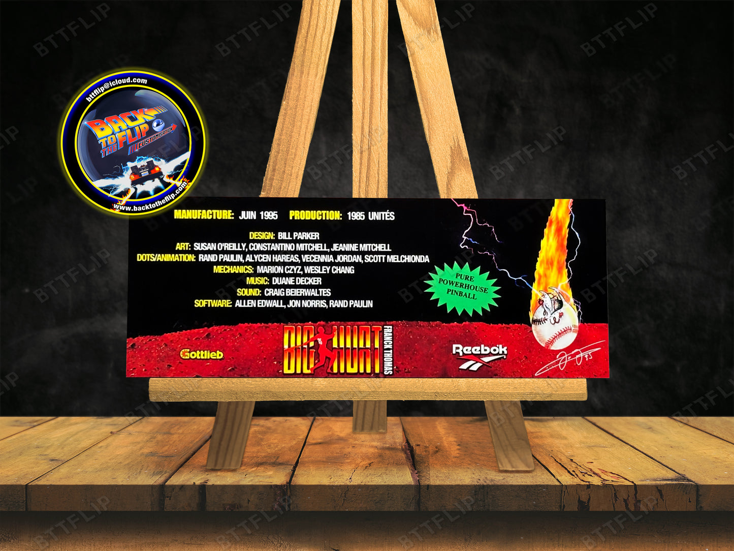 Gottlieb Big Hurt 1985 Juego Cartas Reglas Instrucciones Pinball Delantal Personalizado
