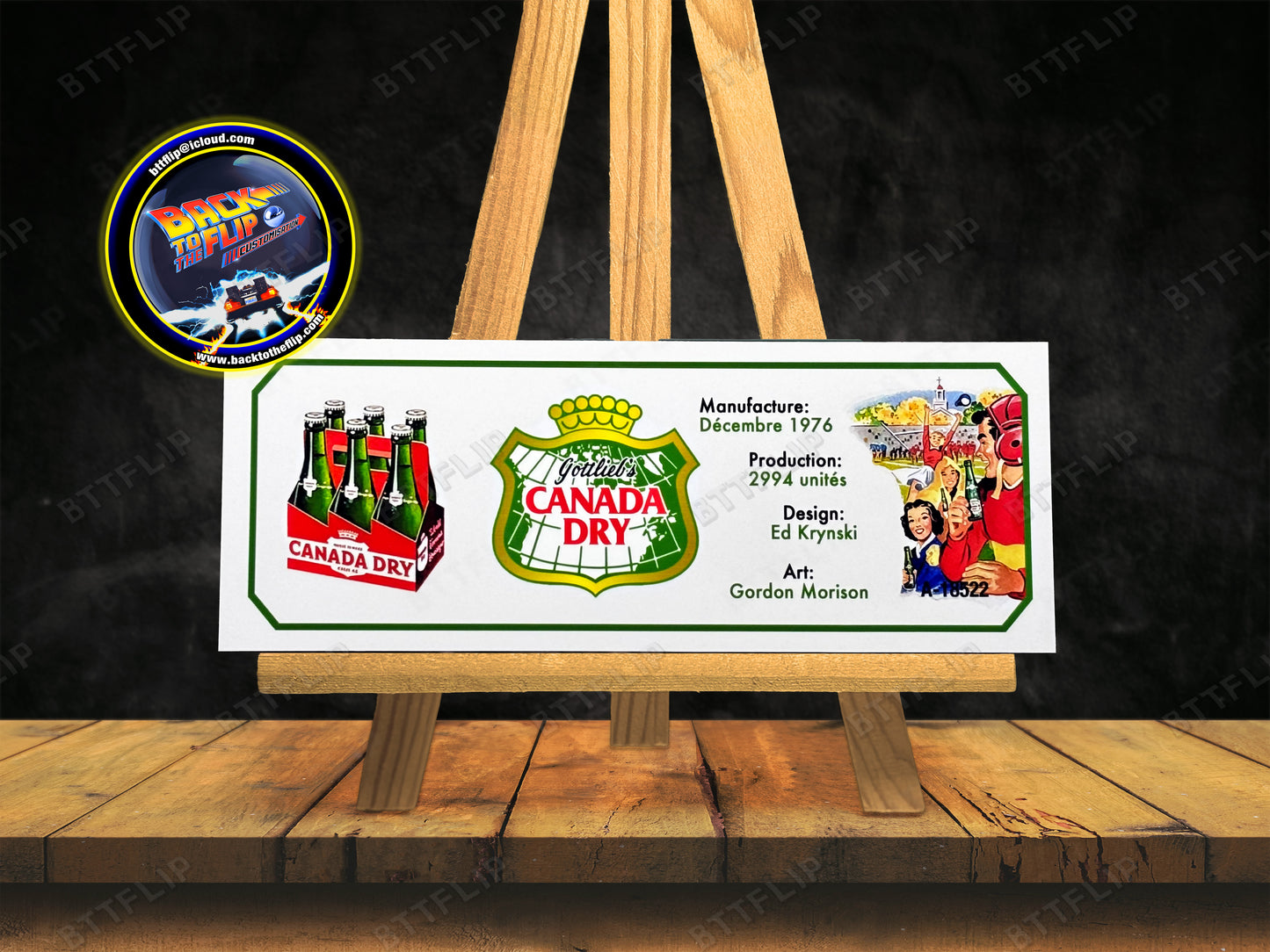 Gottlieb Canada Dry 1976 Game Cards Rules Instructions Pinball Custom Apron V2