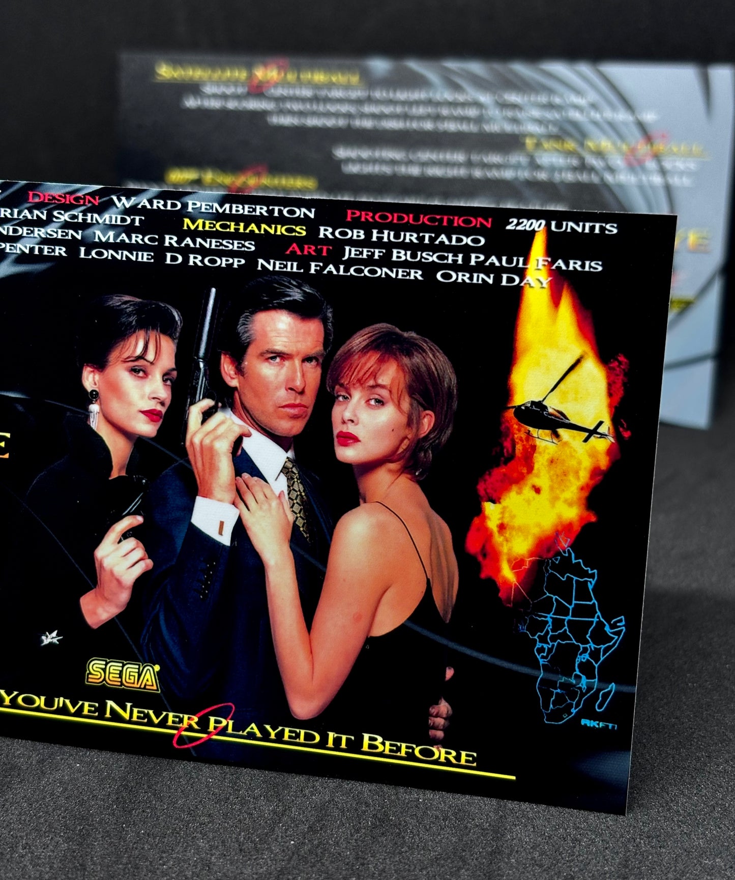 Instrucciones de las tarjetas de juego SEGA Golden Eye 007 James Bond 1996 Pinball - Tarjetas de pinball personalizadas con impresión personalizada