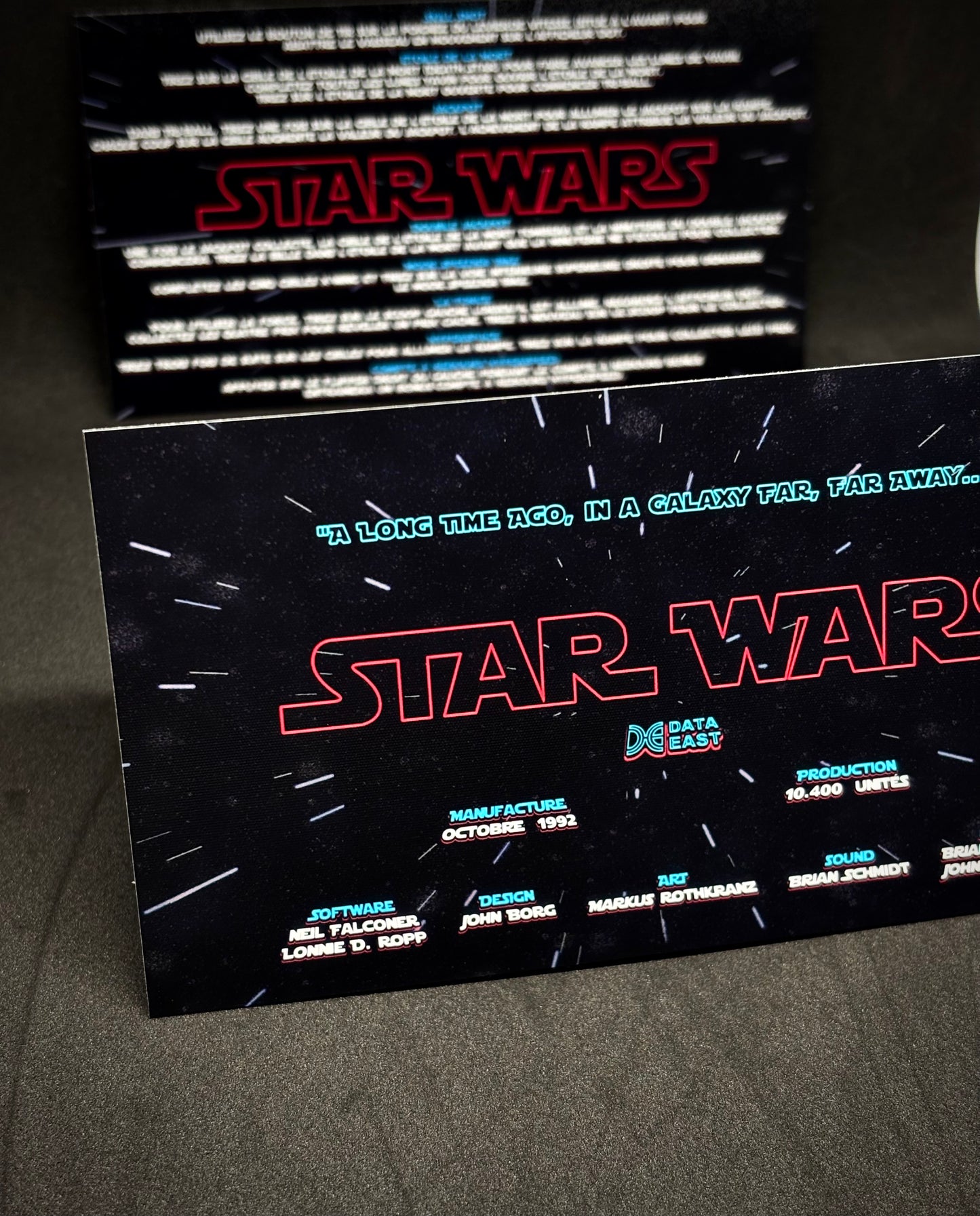 Instrucciones de las tarjetas del juego Data East Star Wars 1992 Pinball versión 4 - Tarjetas de delantal de pinball impresas personalizadas