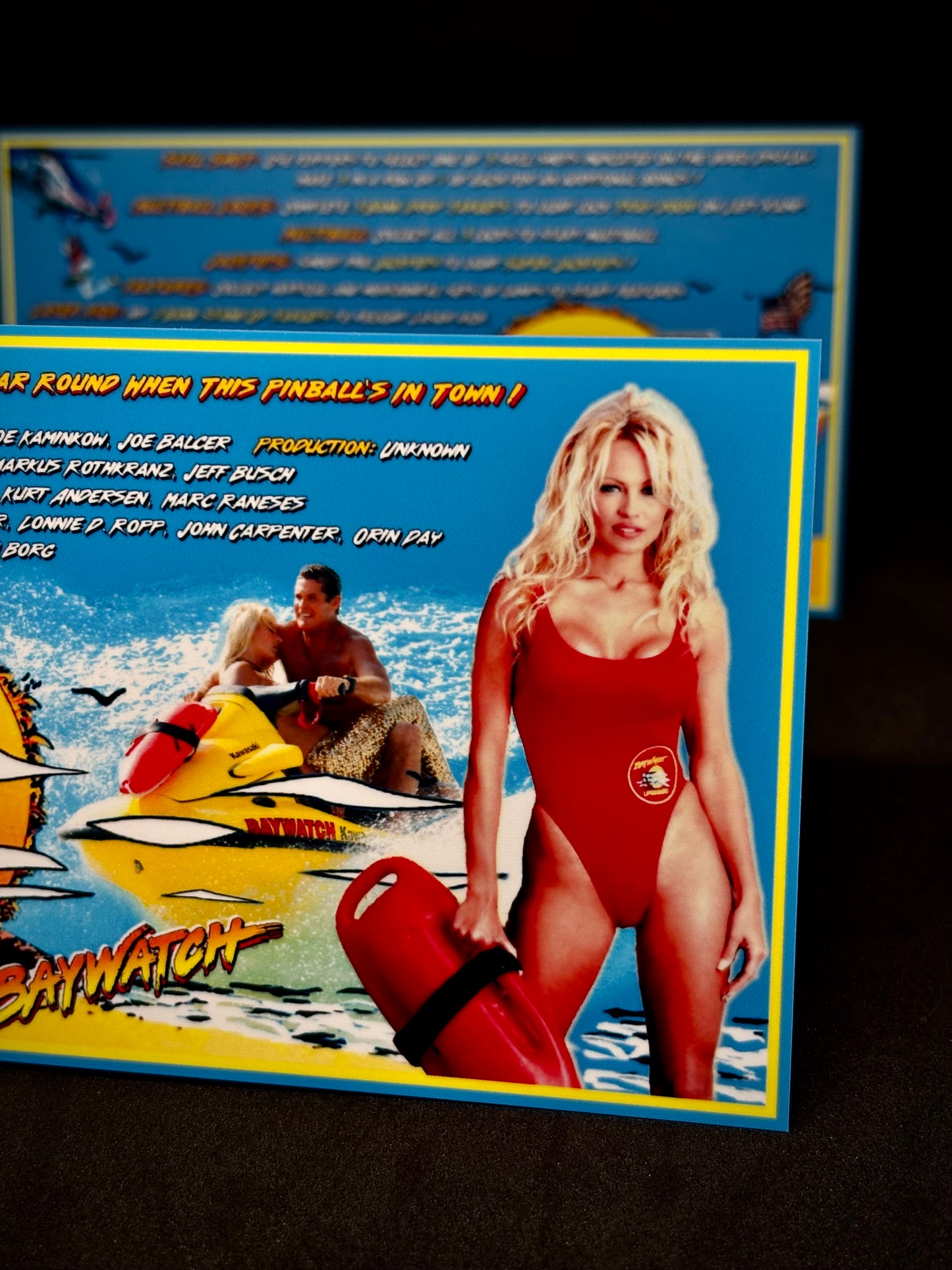 Instrucciones de las tarjetas del juego SEGA Baywatch 1995 Pinball - Tarjetas de pinball personalizadas con impresión personalizada