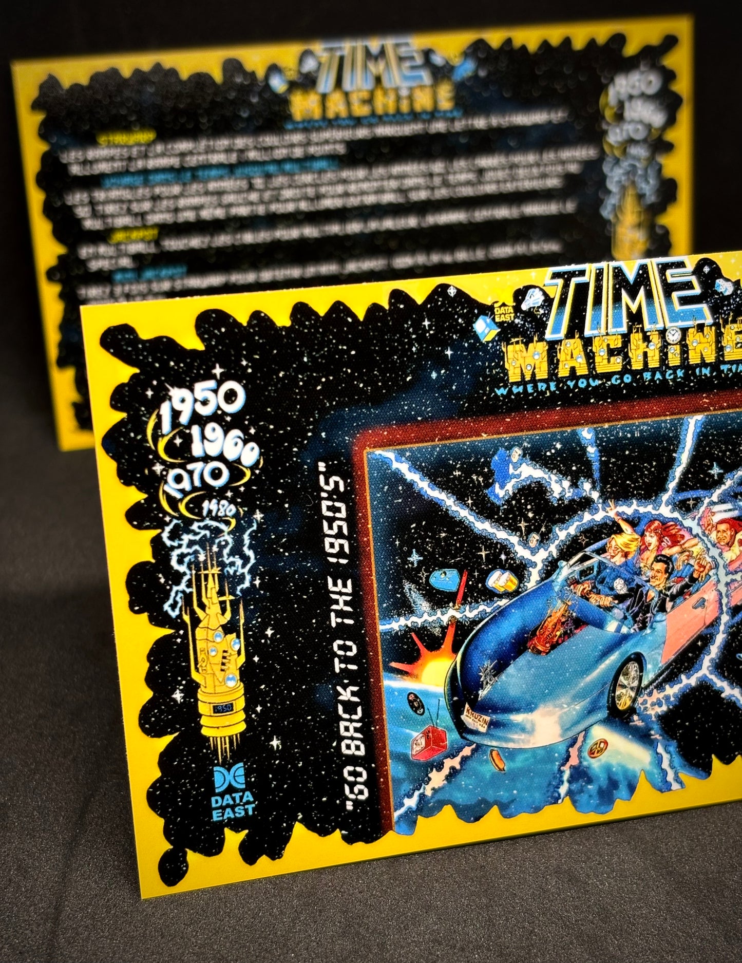 Data East Time Machine 1988 Jeu Cartes Instructions Flipper Custom Apron règles imprimées