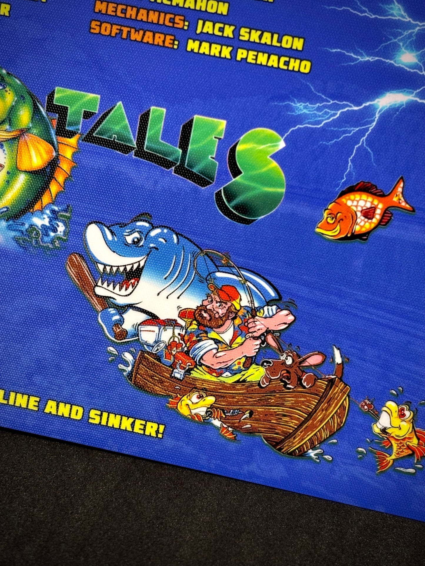 Instrucciones de las tarjetas del juego Williams Fish Tales 1992, delantal personalizado de pinball, reglas impresas V2