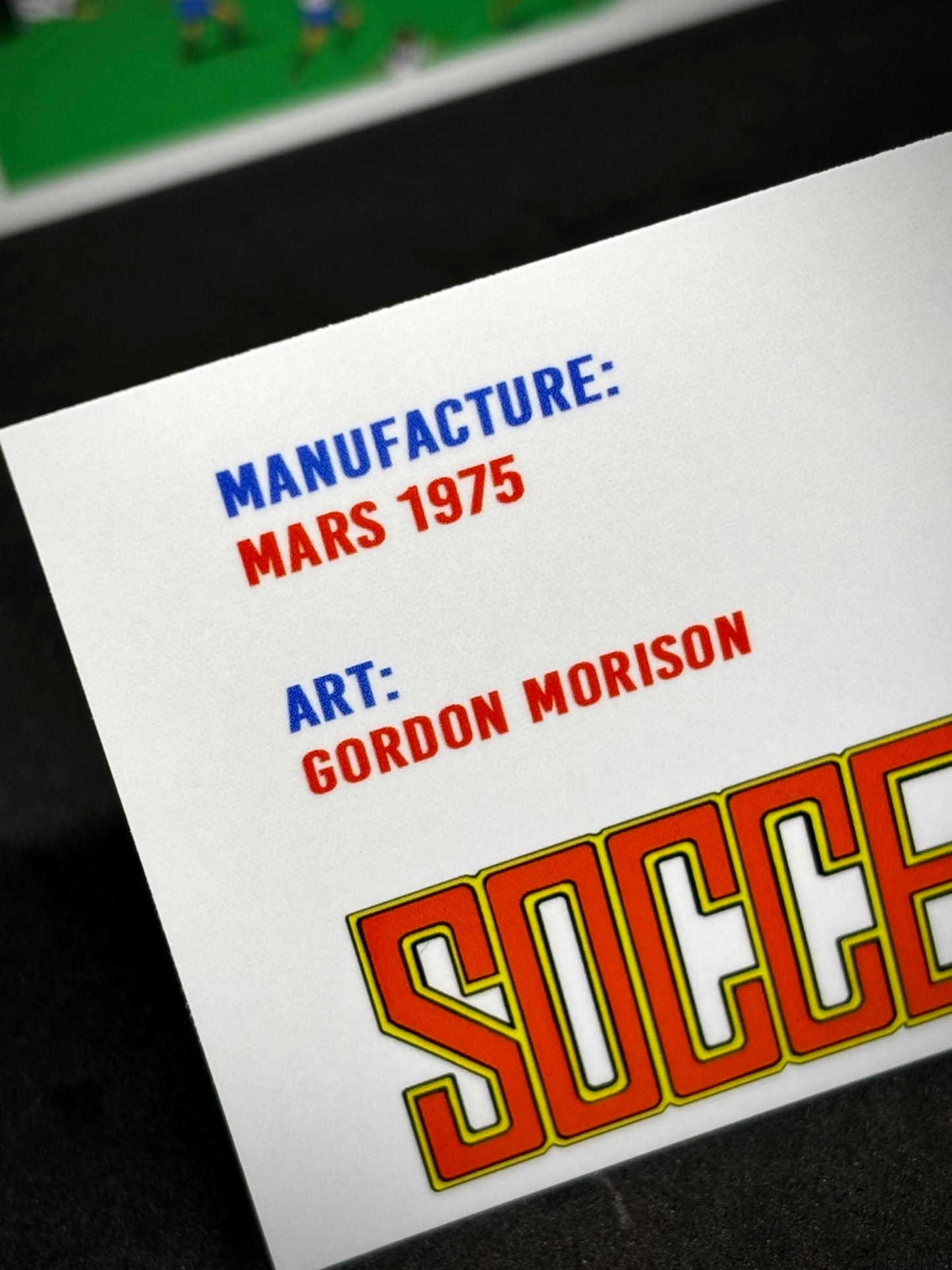 Instrucciones de las tarjetas de juego Gottlieb Soccer 1975, delantal personalizado de pinball, reglas impresas