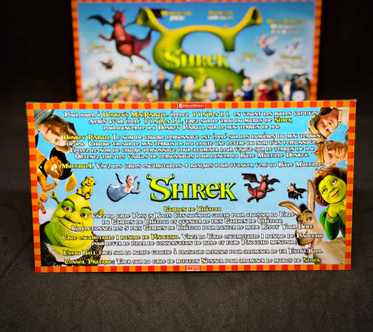 Stern Shrek 2008 Jeu Cartes Instructions Flipper Custom Apron règles imprimées V2