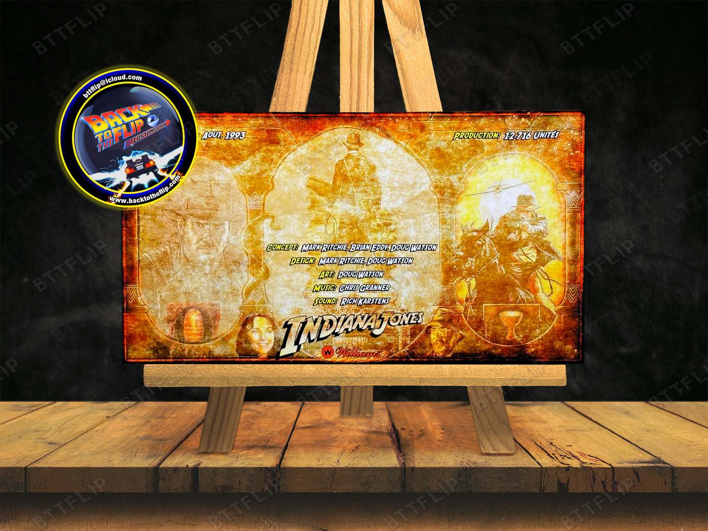 Williams Indiana Jones 1993 Pinball Game Cards Rules Instructions Custom Apron V1