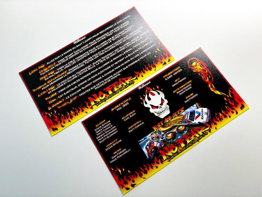 Cartes d'instructions custom apron flipper Williams No Fear Dangerous Sports 1995 (set de 2)
