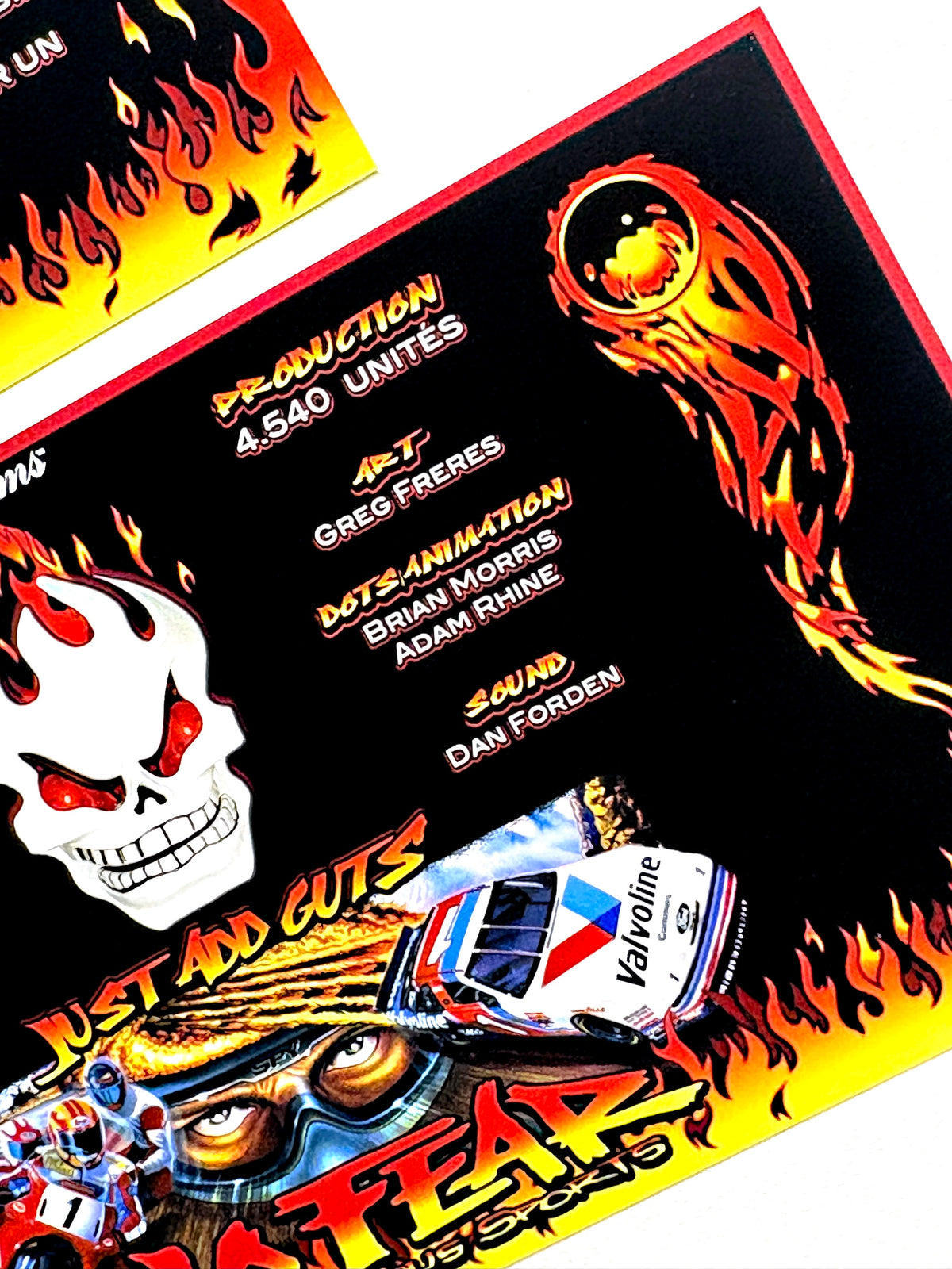 Williams No Fear Dangerous Sports 1995 custom apron instruction cards (set of 2)