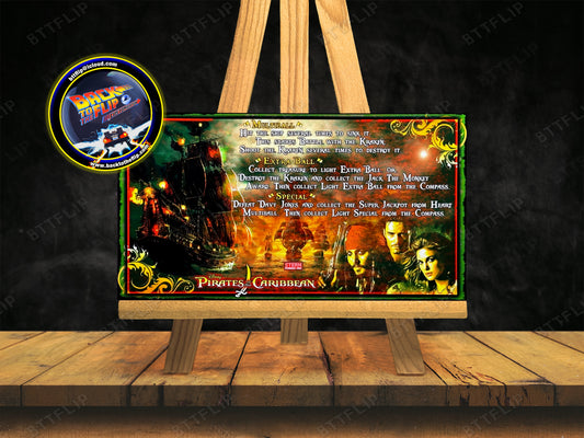 Stern Pirates Of The Caribbean 2006 Game Cards Rules Instructions Pinball Custom Apron V3