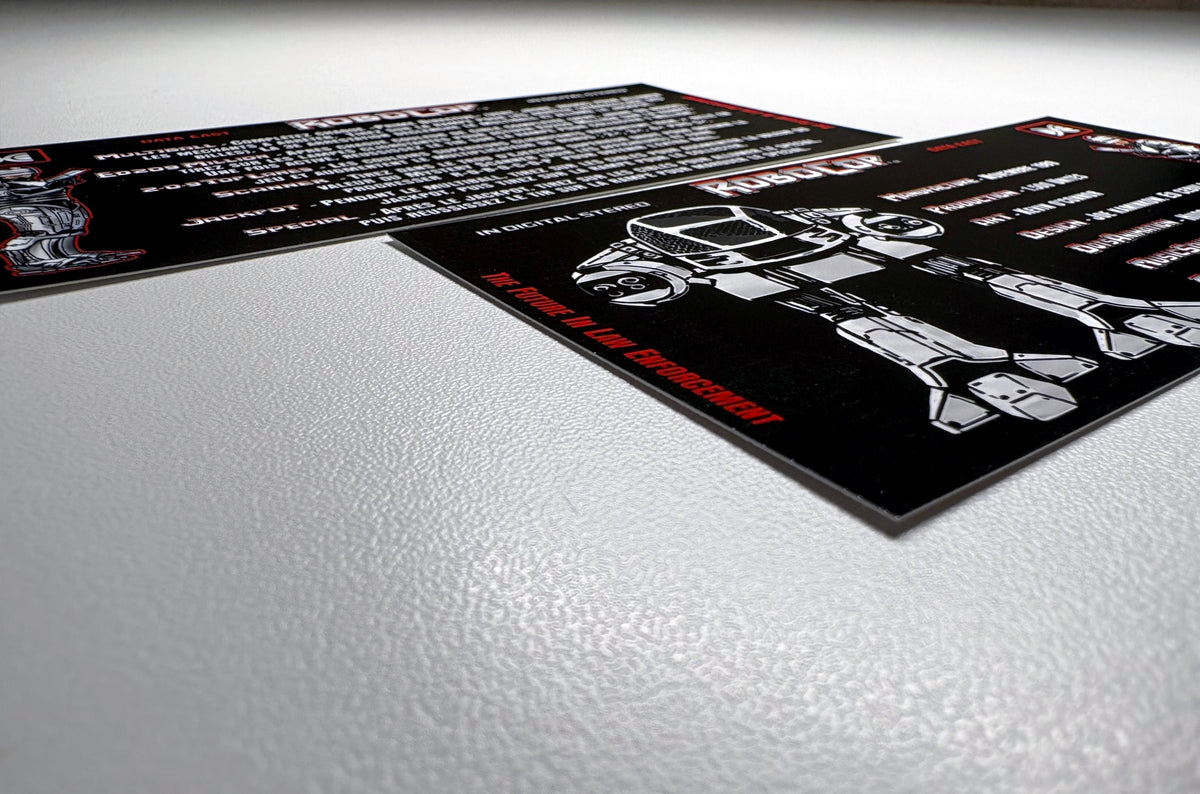Cartes d'instructions custom apron flipper Data East Robocop 1989 (set de 2)