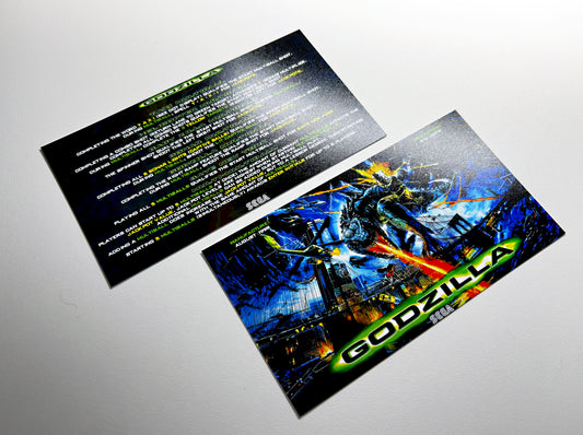 Cartes d'instructions custom apron flipper SEGA GODZILLA 1998 V2 (set de 2)