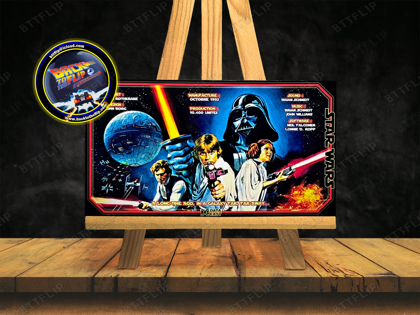 Data East Star Wars 1992 Pinball Machine Rules Instructions Custom Apron V1