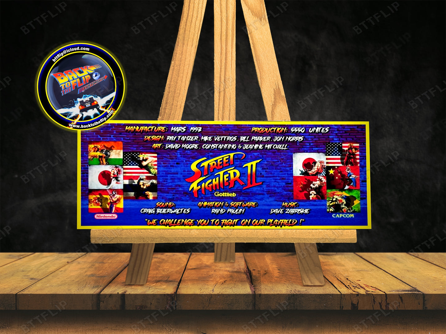 Gottlieb Street Fighter 1993 Game Cards Rules Instructions Pinball Custom Apron V1