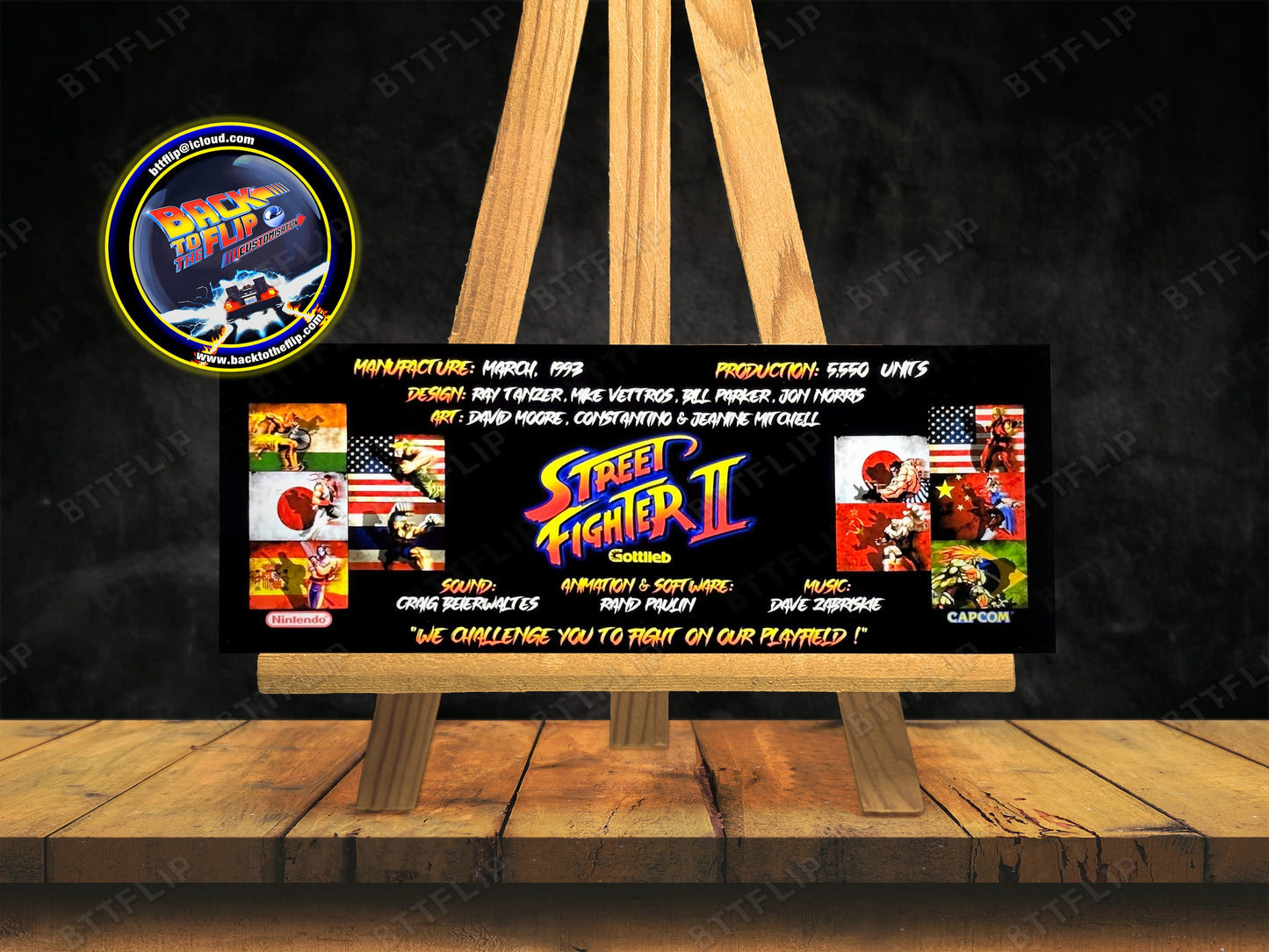Gottlieb Street Fighter 1993 Game Cards Rules Instructions Pinball Custom Apron V2