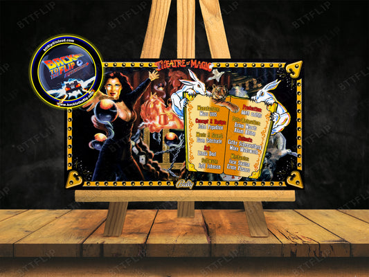 Bally Theatre Of Magic 1995 Jeu Cartes règles Instructions Flipper Custom Apron