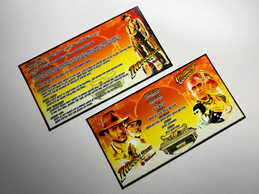 Williams Indiana Jones 1993 Pinball Game Cards Rules Instructions Custom Apron V2
