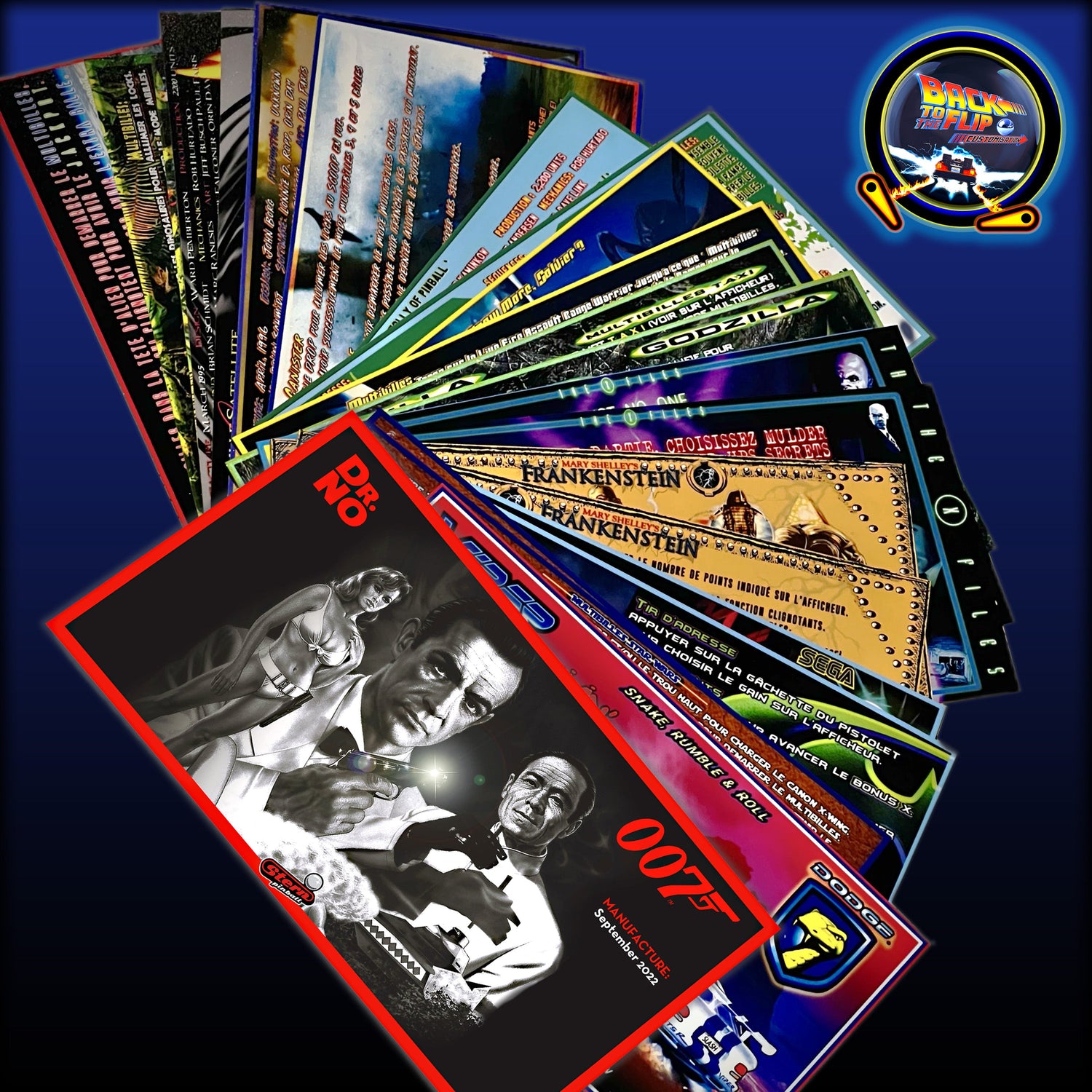 CARTES DE RÈGLES, INSTRUCTIONS APRON FLIPPER PINBALL