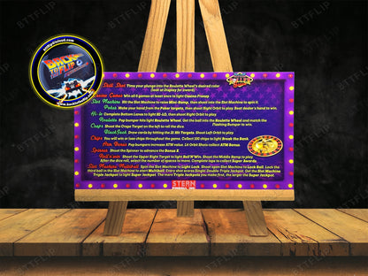 Stern High Roller Casino 2001 Jeu Cartes règles Instructions Flipper Custom Apron
