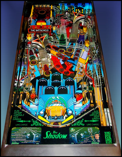 Bally The Shadow 1994 Juego de cartas Reglas Instrucciones Pinball Delantal personalizado