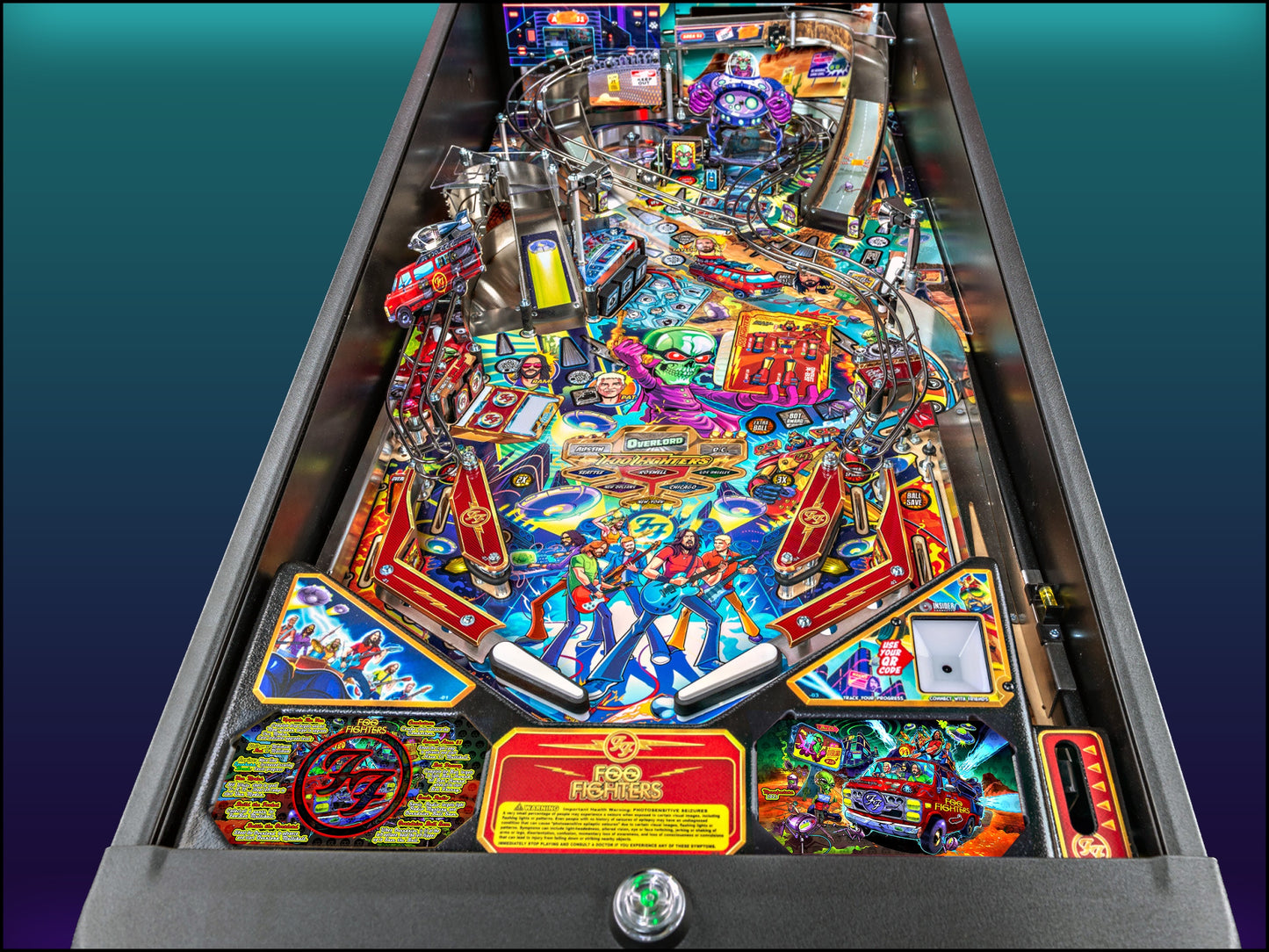 Stern Foo Fighters 2023 Jeu Cartes Instructions Flipper Custom Apron règles imprimées