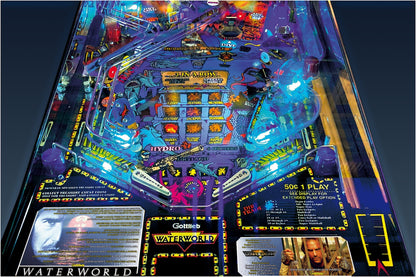 Instrucciones de las tarjetas del juego Gottlieb Waterworld 1995, reglas impresas del delantal personalizado de Pinball