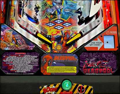 Instrucciones de las tarjetas del juego Stern Deadpool 2018 Delantal personalizado de pinball Reglas impresas