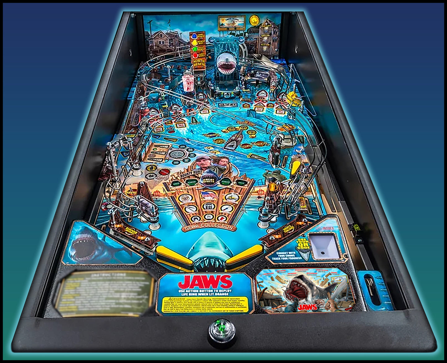 Tarjeta de pinball Stern JAWS 2024 Insider: Tarjeta de pinball personalizada con impresión de delantal