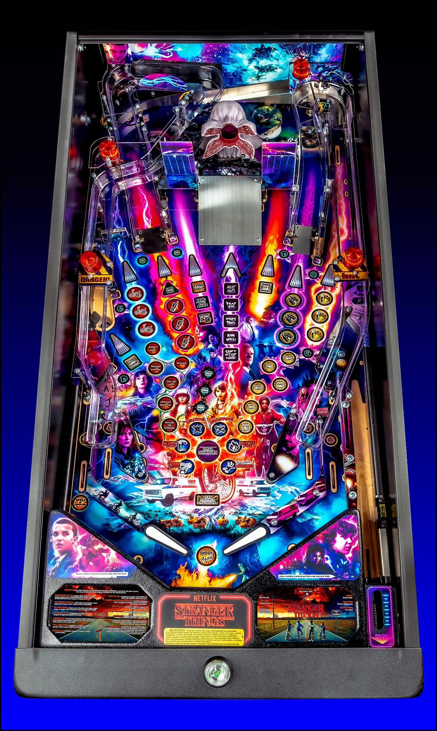 Stern Stranger Things 2019 Jeu Cartes Instructions Flipper Custom Apron règles imprimées V1