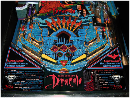Instrucciones de las tarjetas del juego Drácula de Bram Stoker de Williams (1993) y reglas impresas del delantal personalizado de pinball (versión 2)