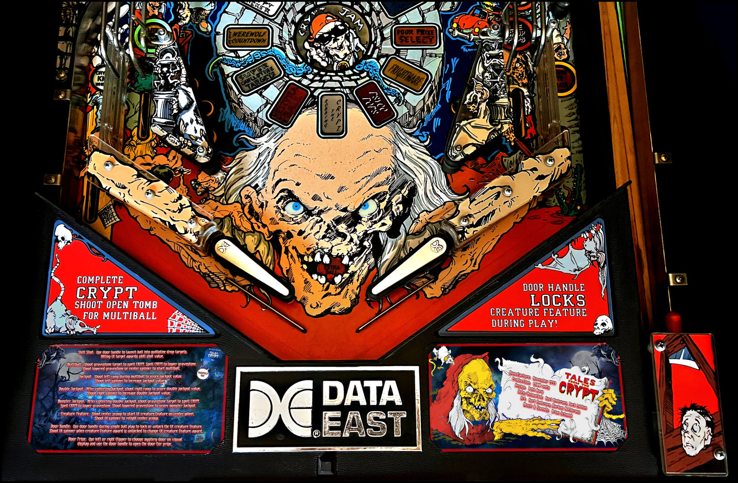 Instrucciones de las tarjetas del juego Data East Tales From The Crypt 1993, delantal personalizado de pinball, reglas impresas V5
