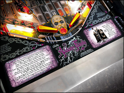 Instrucciones de las tarjetas del juego Bally The Addams Family 1992, máquina de pinball, delantal personalizado, reglas impresas V1