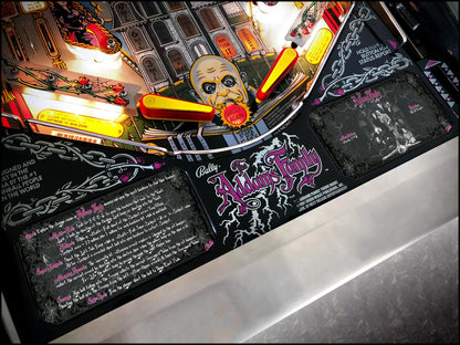 Instrucciones de las tarjetas del juego Bally The Addams Family 1992, delantal personalizado de pinball, reglas impresas V3