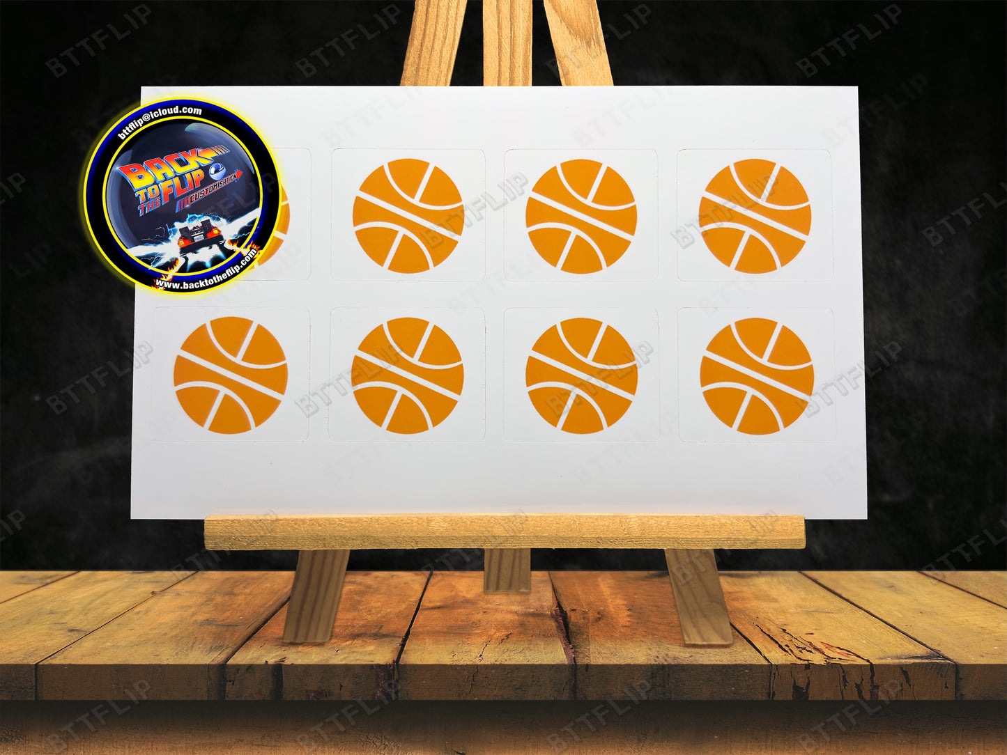 Bally Harlem Globetrotters On Tour 1979 Set Decals Spinner Ballon Basket (8pcs)
