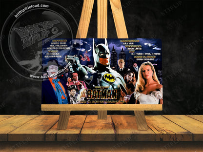 Instrucciones de las tarjetas del juego Batman 1991 de Data East, delantal personalizado de pinball, reglas impresas V2