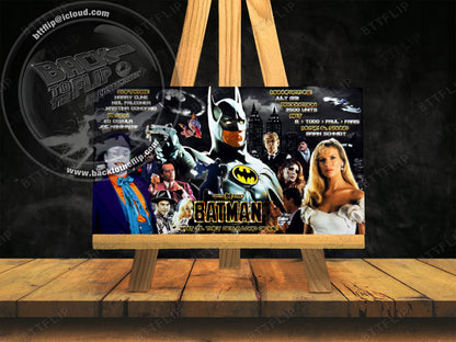 Instrucciones de las tarjetas del juego Batman 1991 de Data East, delantal personalizado de pinball, reglas impresas V3