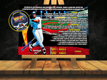 Gottlieb Big Hurt 1985 Juego Cartas Reglas Instrucciones Pinball Delantal Personalizado
