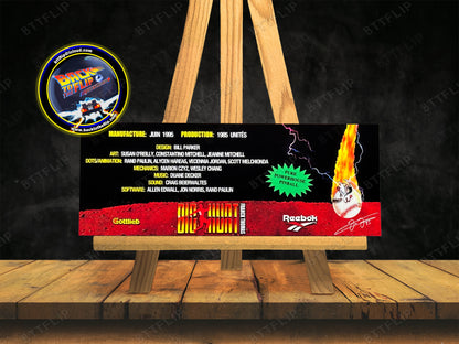 Gottlieb Big Hurt 1985 Juego Cartas Reglas Instrucciones Pinball Delantal Personalizado