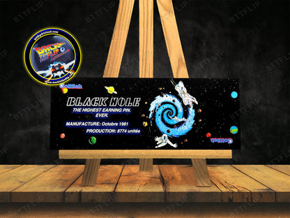 Gottlieb Black Hole 1981 Juego de cartas reglas instrucciones pinball delantal personalizado