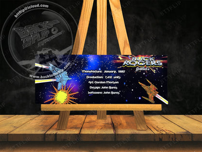 Cartes d'instructions custom apron flipper Gottlieb BUCK ROGERS 1980 (set de 2)