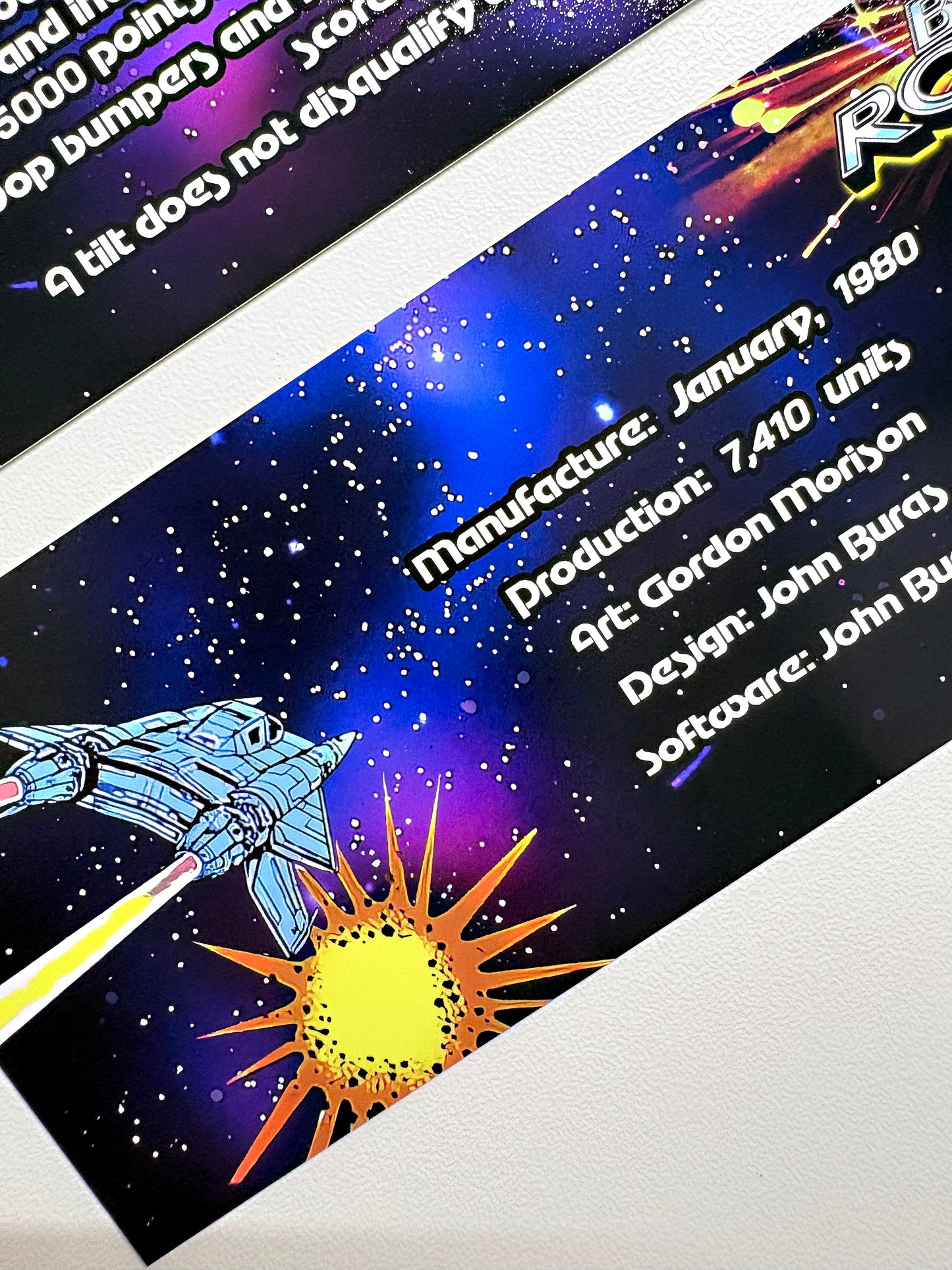 Cartes d'instructions custom apron flipper Gottlieb BUCK ROGERS 1980 (set de 2)