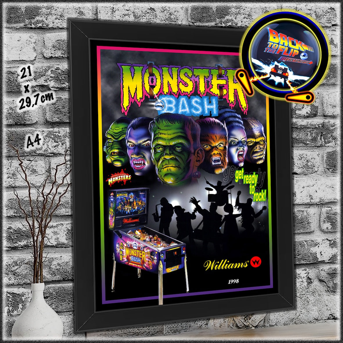 Flyer Flipper Art format A4 Impression 250g/m2 - Différents choix : Williams, Bally, Data East, Capcom, Gottlieb, Sega, Stern...