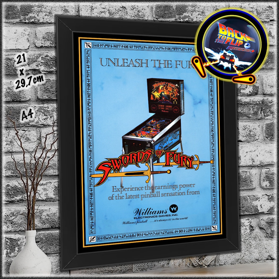 Flyer Flipper Art format A4 Impression 250g/m2 - Différents choix : Williams, Bally, Data East, Capcom, Gottlieb, Sega, Stern...