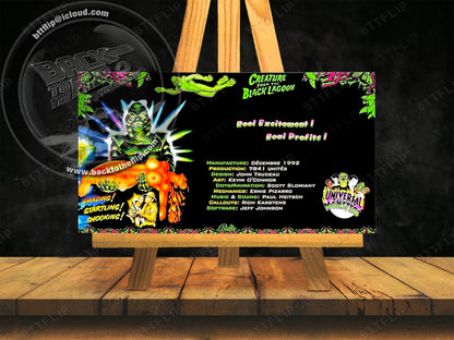 Cartes d'instructions custom apron flipper Bally Creature From The Black Lagoon 1992 V3 (set de 2)