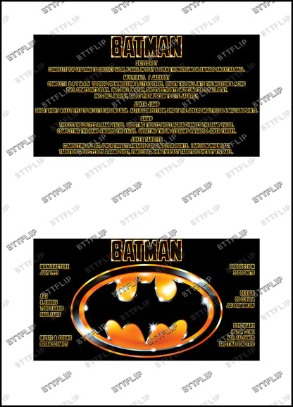 Data East Batman 1991 Game Cards Instructions Pinball Custom Apron Printed Rules V4