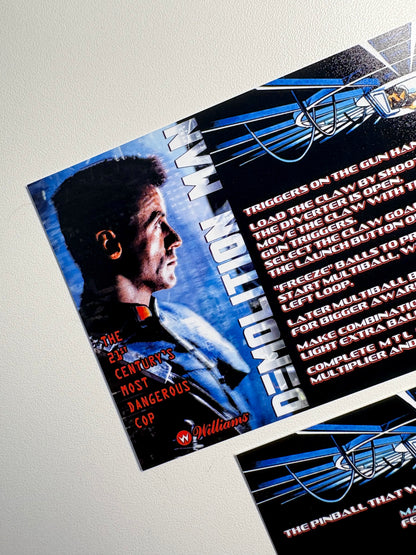 Williams Demolition Man 1994 Juego de cartas, reglas e instrucciones Pinball Delantal personalizado V1