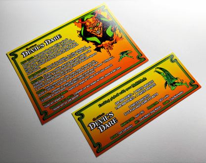Cartes d'instructions custom apron flipper Gottlieb Devil's Dare 1982 V1 (set de 2)