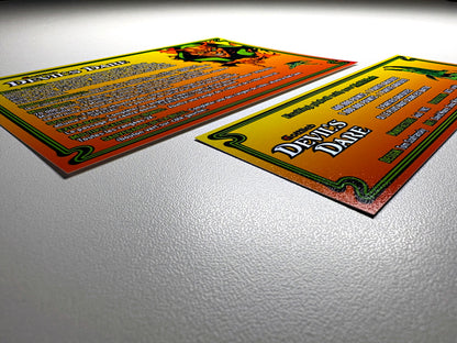 Cartes d'instructions custom apron flipper Gottlieb Devil's Dare 1982 V1 (set de 2)