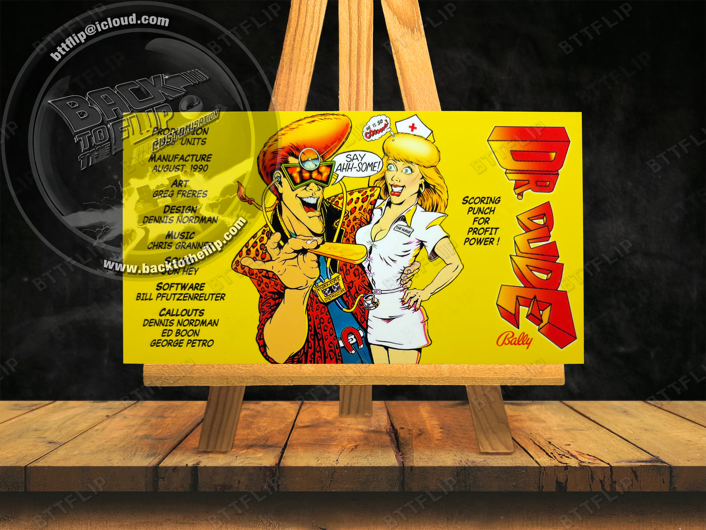 Bally Dr Dude 1990 Game Cards Rules Instructions Pinball Custom Apron V2